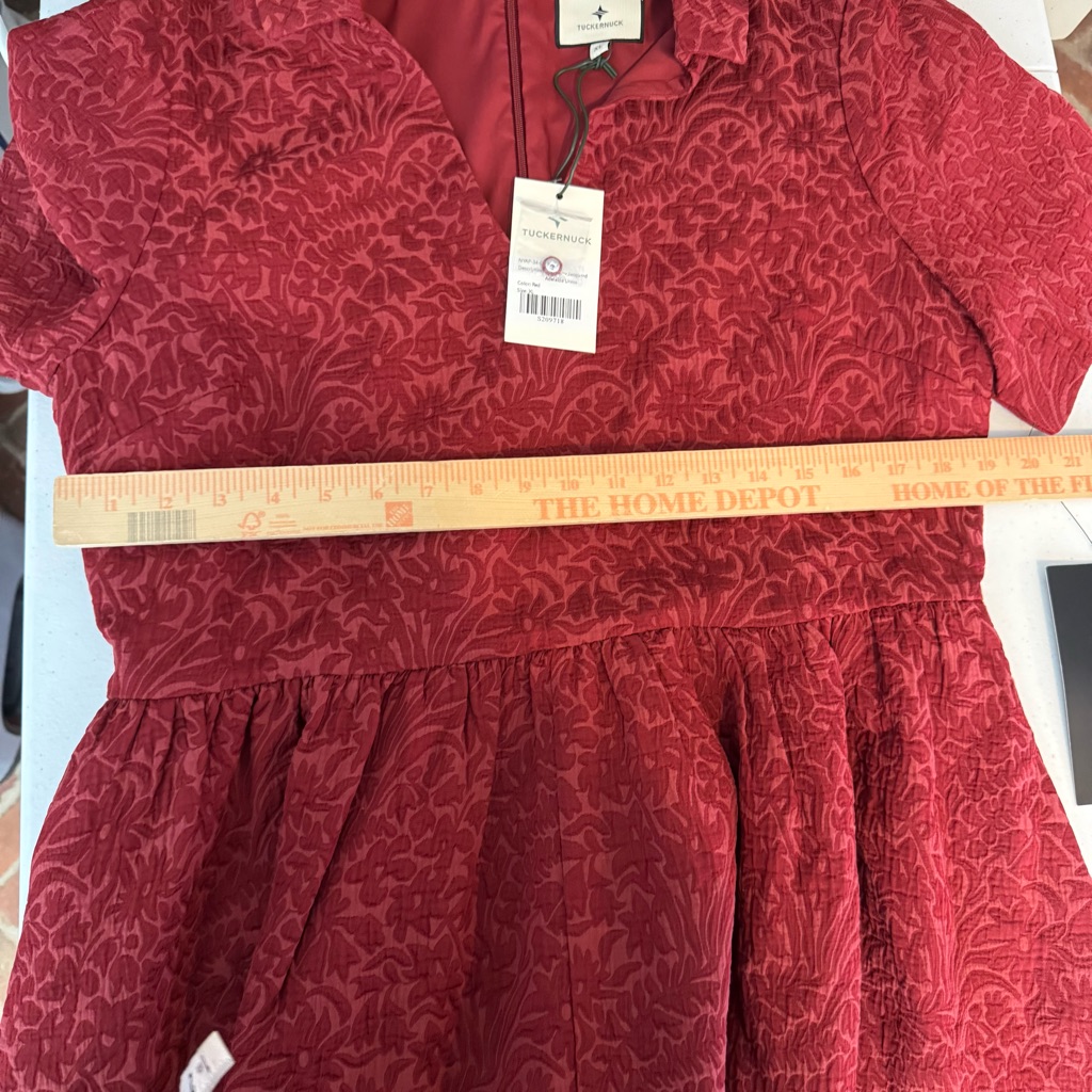 Tuckernuck Cranberry Jacquard Adelaide Midi Dress Size Xl Wedding Work Office — image 5 of 8